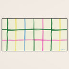 Abstract Tennis Net Pattern in Cream Desk Mat Gallery Image 3