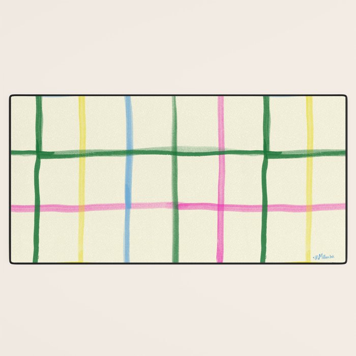 Abstract Tennis Net Pattern in Cream Desk Mat Gallery Image 3