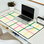 Abstract Tennis Net Pattern in Cream Desk Mat Gallery Image 2