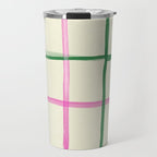 Abstract Tennis Net Pattern in Cream Travel Mug Gallery Image 1