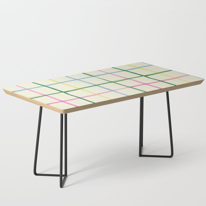 Abstract Tennis Net Pattern in Cream Coffee Table Gallery Image 1