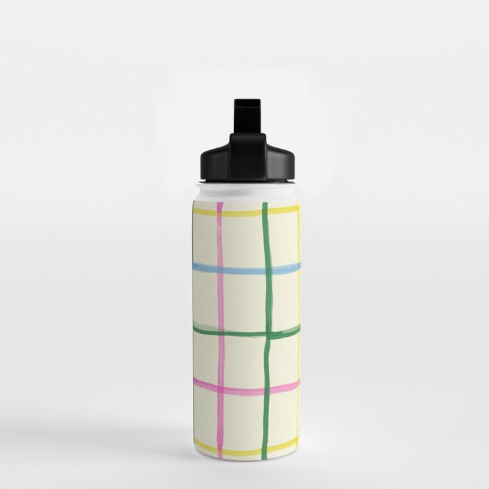 Abstract Tennis Net Pattern in Cream Water Bottle Gallery Image 2