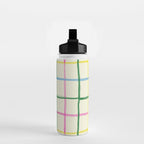 Abstract Tennis Net Pattern in Cream Water Bottle Gallery Image 2