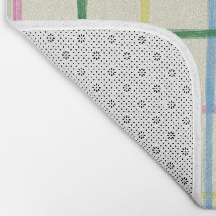 Abstract Tennis Net Pattern in Cream Bath Mat Gallery Image 2