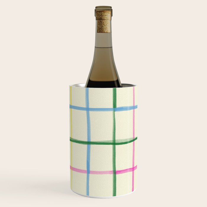 Abstract Tennis Net Pattern in Cream Wine Chiller Gallery Image 1