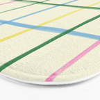 Abstract Tennis Net Pattern in Cream Bath Mat Gallery Image 3