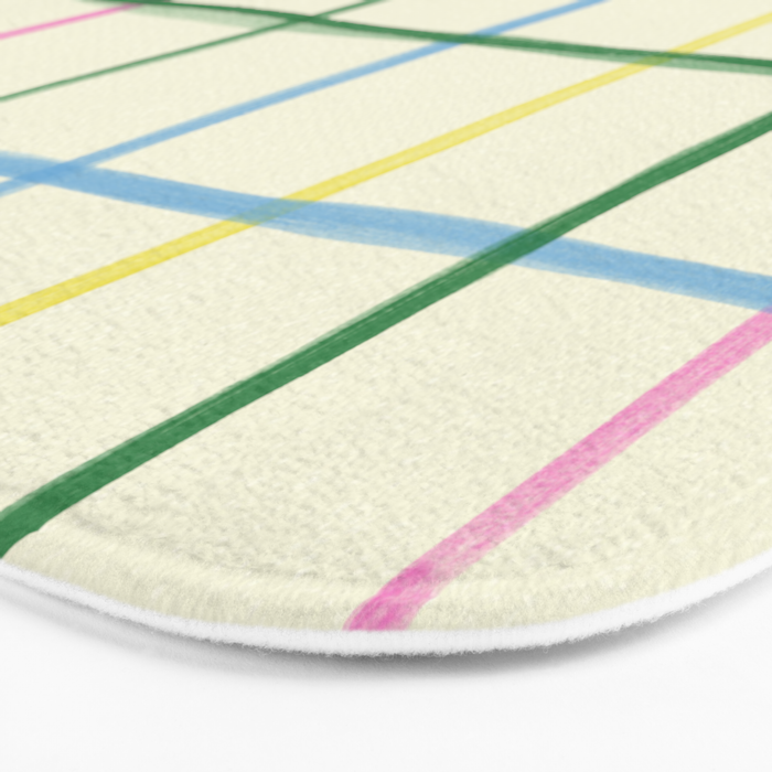 Abstract Tennis Net Pattern in Cream Bath Mat Gallery Image 3
