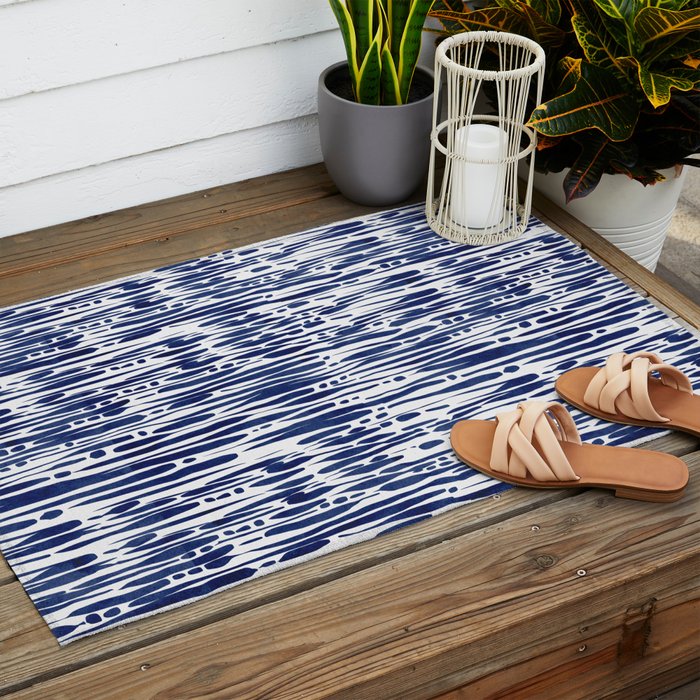 Twisted Ribbons - Blue Outdoor Rug Gallery Image 2
