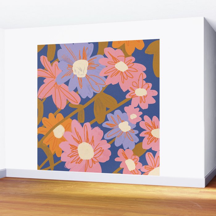 Floral 1970 Wall Mural Gallery Image 2