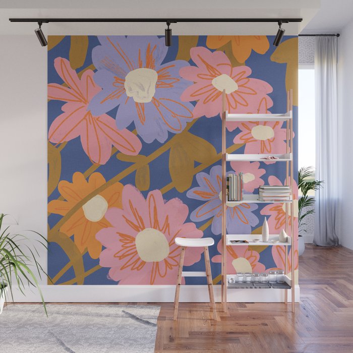 Floral 1970 Wall Mural Gallery Image 1