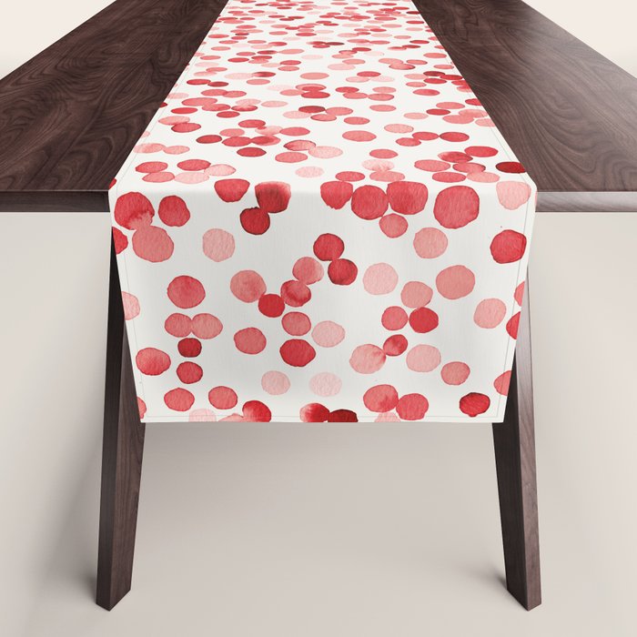 Holiday Confetti Christmas Dots Red Table Runner Gallery Image 1