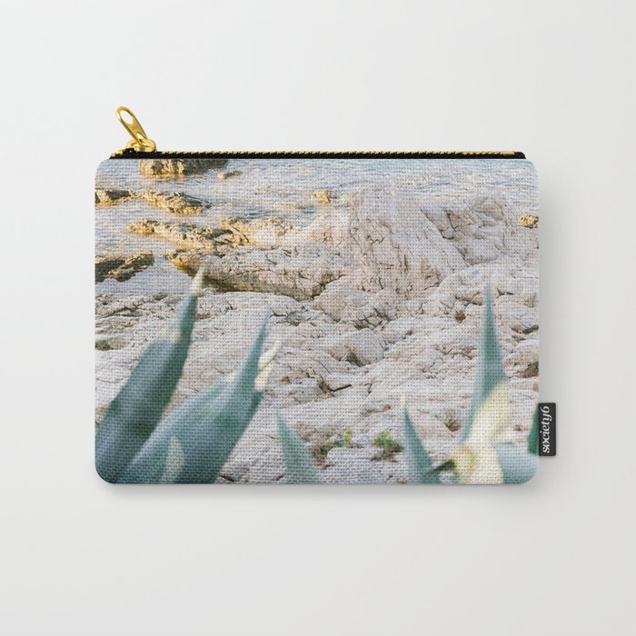 A few steps from the ocean | Fine art Croatia travel photography print | Coastal sea wall art Carry All Pouch Gallery Image 1