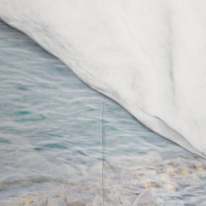 A few steps from the ocean | Fine art Croatia travel photography print | Coastal sea wall art Comforter Gallery Image 4