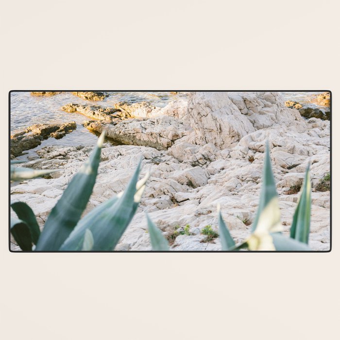 A few steps from the ocean | Fine art Croatia travel photography print | Coastal sea wall art Desk Mat Gallery Image 3