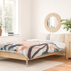 Summer Abstract, Floral Prints, Orange, Teal, Blue, Colourful Prints. Duvet Cover Gallery Image 2