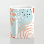 Summer Abstract, Floral Prints, Orange, Teal, Blue, Colourful Prints. Coffee Mug Gallery Image 4
