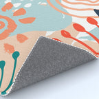 Summer Abstract, Floral Prints, Orange, Teal, Blue, Colourful Prints. Rug Gallery Image 4