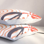 Summer Abstract, Floral Prints, Orange, Teal, Blue, Colourful Prints. Pillow Sham Gallery Image 3