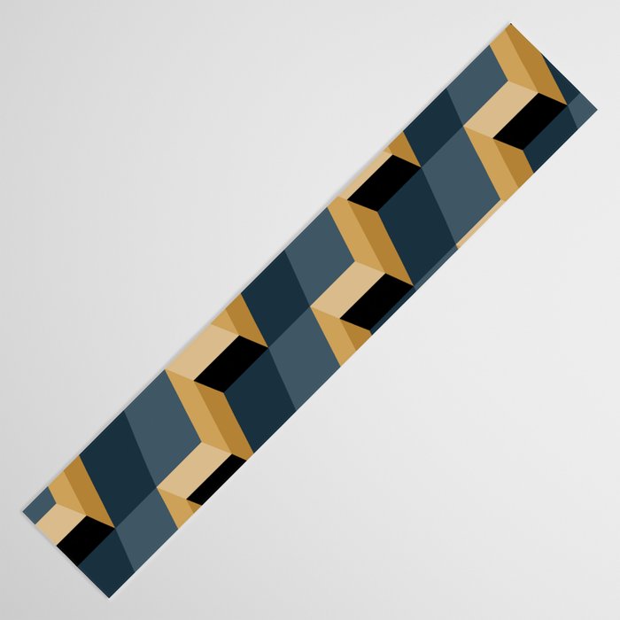 Cuboid Mid Century Abstract Shapes Pattern V Table Runner Gallery Image 3