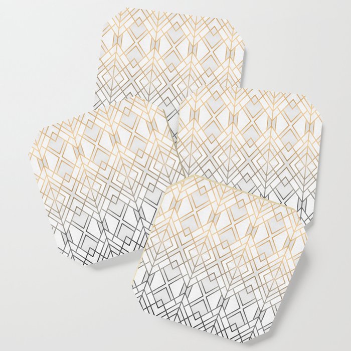 Gold And Grey Geo Coaster Gallery Image 1