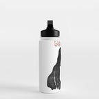 Cute Grumpy Frog Vintage Japanese Woodblock Print Water Bottle Gallery Image 3