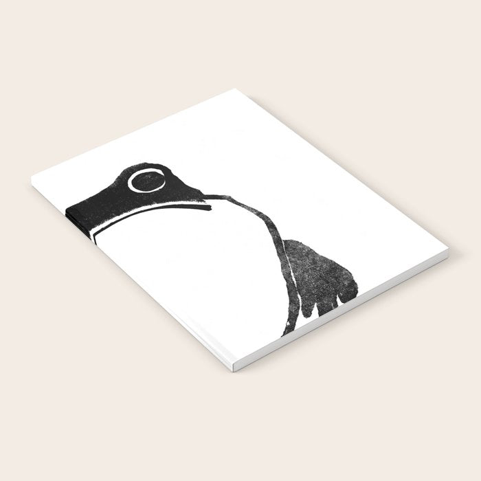 Cute Grumpy Frog Vintage Japanese Woodblock Print Notebook Gallery Image 2