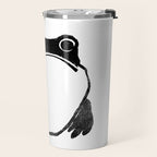 Cute Grumpy Frog Vintage Japanese Woodblock Print Travel Mug Gallery Image 2