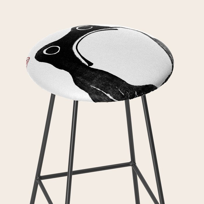 Cute Grumpy Frog Vintage Japanese Woodblock Print Stool Gallery Image 2