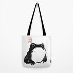 Cute Grumpy Frog Vintage Japanese Woodblock Print Tote Bag Gallery Image 2