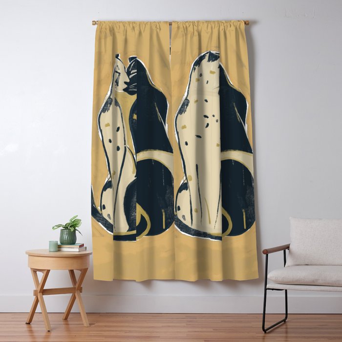 Two Cheetahs 2 Window Curtain Gallery Image 1