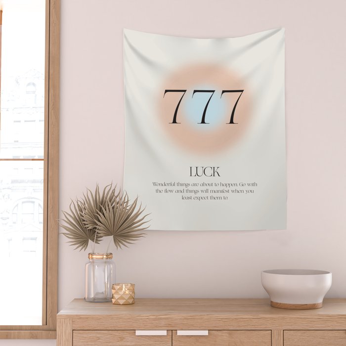 Angel Number 777 | Luck Wall Tapestry Gallery Image 2