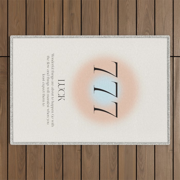 Angel Number 777 | Luck Outdoor Rug Gallery Image 1
