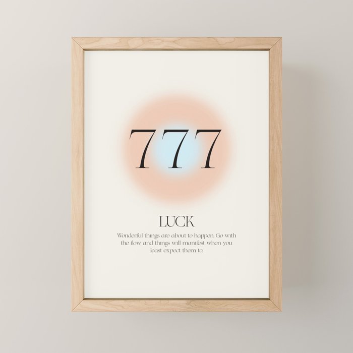 Angel Number 777 | Luck Mini Art Print Gallery Image 1