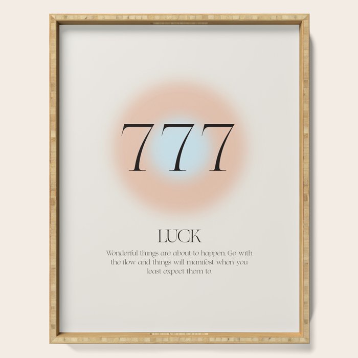 Angel Number 777 | Luck Serving Tray Gallery Image 1