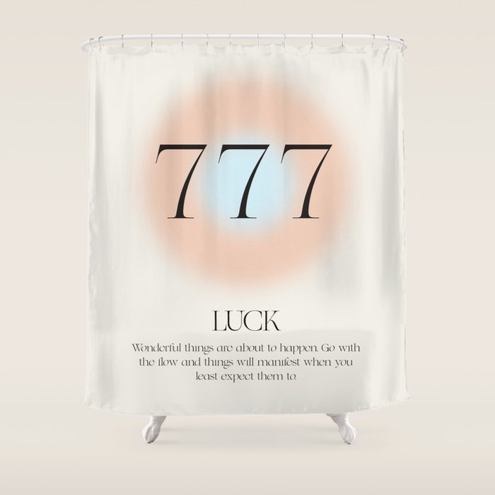 Angel Number 777 | Luck Shower Curtain Gallery Image 1