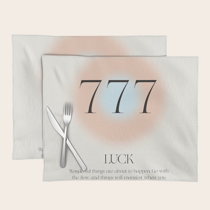 Angel Number 777 | Luck Placemat Gallery Image 1