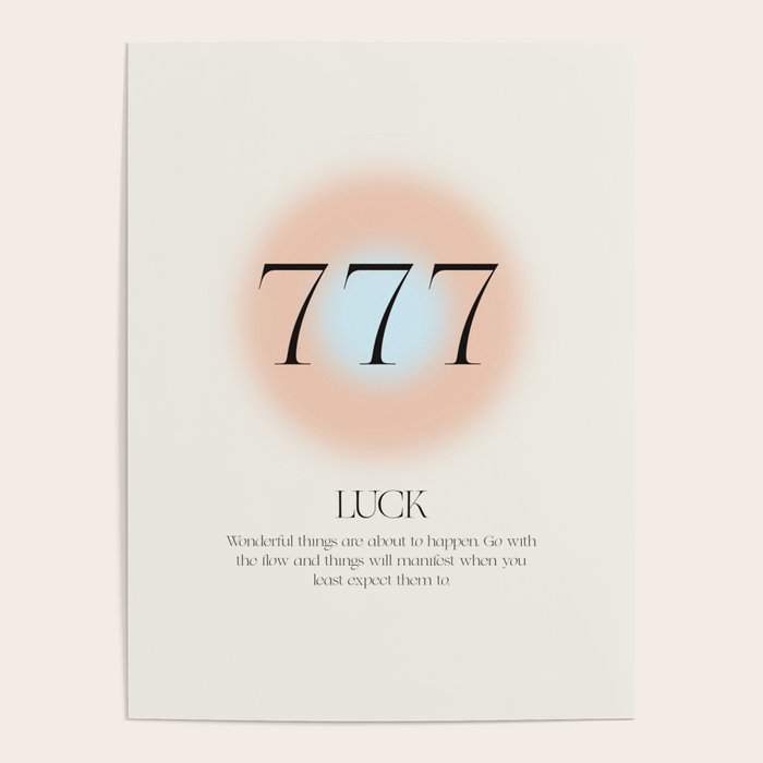 Angel Number 777 | Luck Poster Gallery Image 4