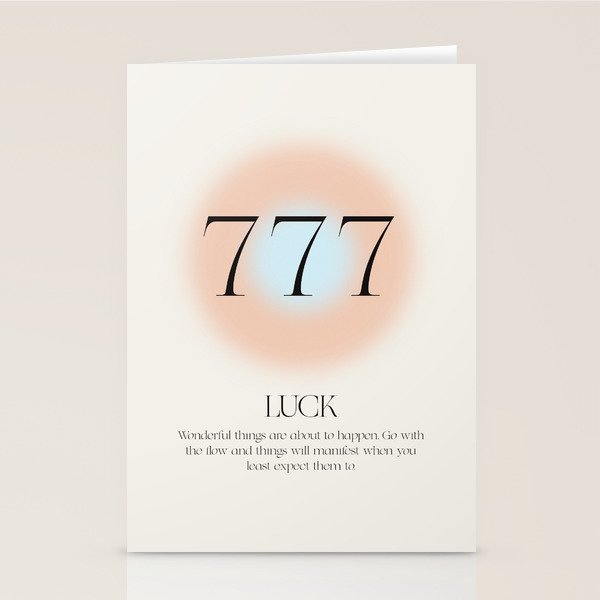 Angel Number 777 | Luck Stationery Card Gallery Image 2