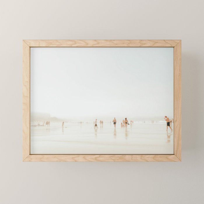 Beach 27 - Minimal Pastel Beach People - Ocean - Sea Travel photography Mini Art Print Gallery Image 1