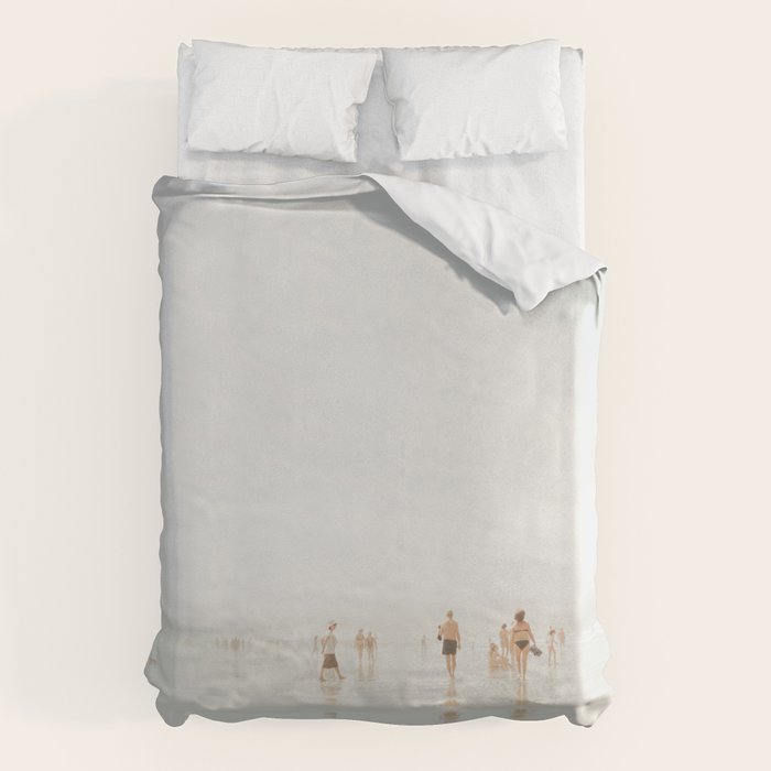 Beach 27 - Minimal Pastel Beach People - Ocean - Sea Travel photography Duvet Cover Gallery Image 6
