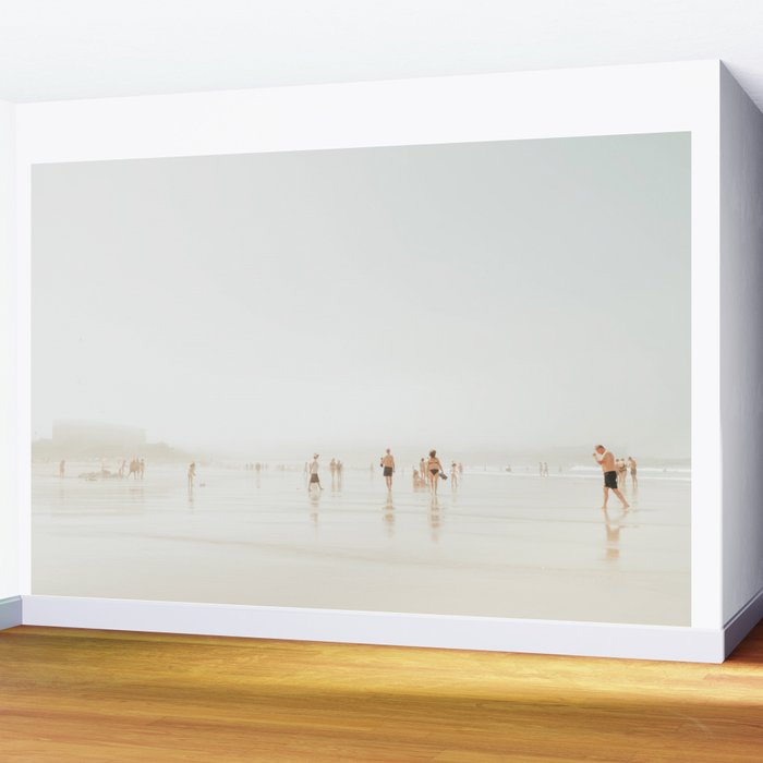 Beach 27 - Minimal Pastel Beach People - Ocean - Sea Travel photography Wall Mural Gallery Image 2