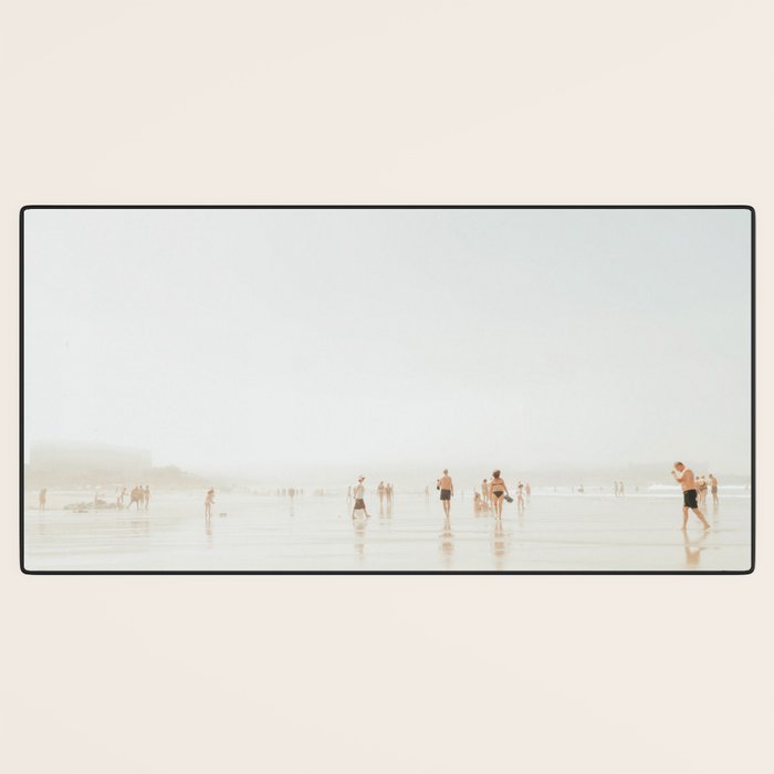 Beach 27 - Minimal Pastel Beach People - Ocean - Sea Travel photography Desk Mat Gallery Image 3