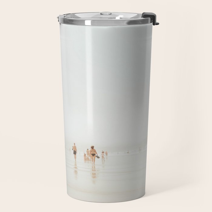 Beach 27 - Minimal Pastel Beach People - Ocean - Sea Travel photography Travel Mug Gallery Image 2