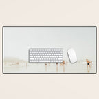 Beach 27 - Minimal Pastel Beach People - Ocean - Sea Travel photography Desk Mat Gallery Image 1