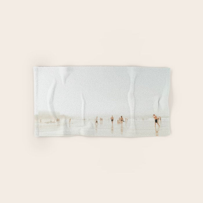 Beach 27 - Minimal Pastel Beach People - Ocean - Sea Travel photography Bath Towel Gallery Image 1