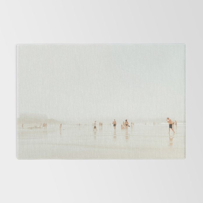 Beach 27 - Minimal Pastel Beach People - Ocean - Sea Travel photography Rug Gallery Image 2