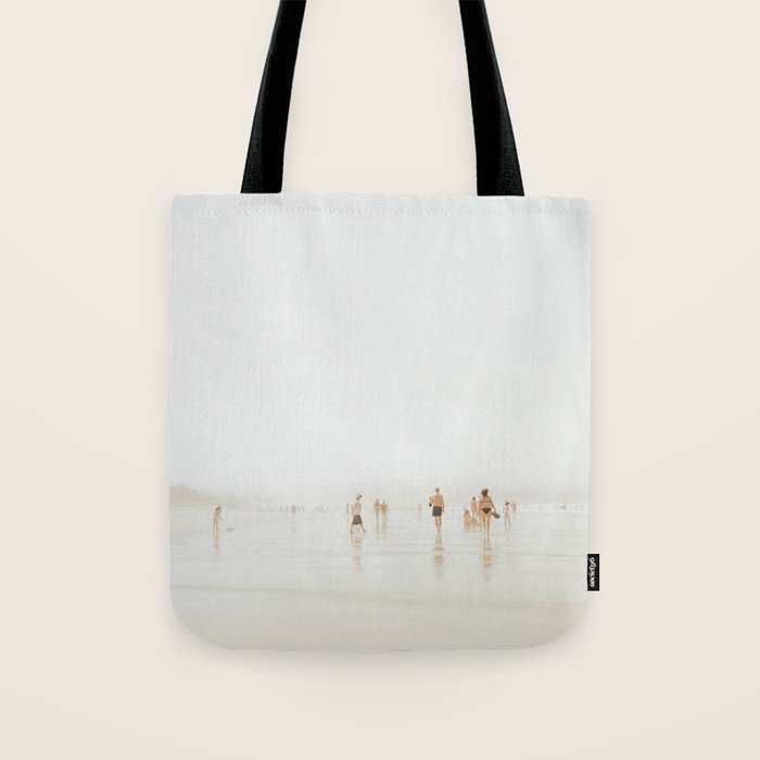 Beach 27 - Minimal Pastel Beach People - Ocean - Sea Travel photography Tote Bag Gallery Image 1