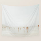 Beach 27 - Minimal Pastel Beach People - Ocean - Sea Travel photography Wall Tapestry Gallery Image 4