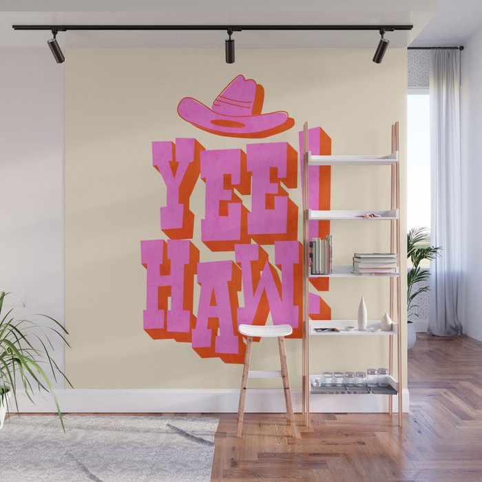 Yee Haw! Fun Cowboy Art Wall Mural Gallery Image 1
