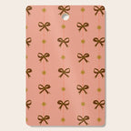 Cute Hair Bows & Stars in Peach & Brown Cutting Board Gallery Image 1